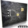 BAKAJI Lavagna Magnetica Scrivibile e Cancellabile da Parete, Lavagnetta con 5 Calamite e 1 Pennarello, Bacheca Memo Board a Muro Ideale Cucina, Soggiorno, Ingresso, 60 x 40 cm (Marmo Nero)