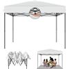 ACXIN Gazebo pop-up, 3 x 3 m, con 3 livelli di altezza, robusta tenda per feste con tetto argento-Oxford, gazebo da giardino con corde per picchetti (bianco, senza pareti laterali)