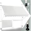 GYMAX Tenda da Sole a Bracci Regolabile in Altezza, Tenda da Sole con Manovella per Balcone, Tenda Impermeabile e Resistente al Sole, Altezza Regolabile da 2M a 3M, per Finestra (‎Beige, 250 CM)