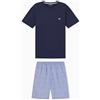 Emporio Armani Pigiama Corto Uomo Motivo Logo in Tessuto Blu M, Blu, M