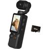 Oxxggkao Fotocamera da esterno 1080P con memoria integrata da 32 G e lunga durata della batteria, ideale per escursioni e studio videocamera portatile