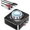 KAIY Ricevitore Bluetooth per stereo domestico, adattatore RCA Bluetooth per ricevitore stereo con surround 3D, adattatore audio AUX da 3,5 mm a bassa latenza per vecchi altoparlanti/stereo vintage