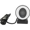 CEMTUKLBP Webcam USB Full HD 1080P a 30 fps con anello luminoso regolabile, webcam per lo streaming con microfono a cancellazione del rumore, fotocamera per computer plug and play