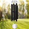 ASTARIN Grandi campanelli a vento da esterni, 114 cm, con 6 tubi melodia rilassante, ideali per la mamma, decorazione da giardino, colore: nero