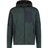 Cmp Man Jacket Fix Hood Pile Zip Capp Muschio/Antrac Uomo