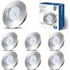 HiBay 6 Faretti Led da Incasso per Cartongesso 5W IP44 Faretti Led Soffitto Incasso Bianco Neutro 500LM,220V Bagno Inox Foro Ø60mm-65mm per Cucina,Esterno