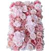 LQSYBHD Parete di Fiori Artificiali Muro di Rose, Pannelli di Fiori di 3D Seta Sfondo Muro Floreale, Parete di Fiore Artificiale per Matrimonio Festa Doccia Nuziale Decorazione Domestica Natale