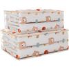 ESILA Set 2 Pezzi Sacchi Portaoggetti per Vestiti e Giocattoli Bambini - Borse Salvaspazio Trasparenti con Cerniera per Armadio, Organizer Pieghevole per Coperte, Piumoni e Abiti