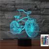 FLRXHK Luce notturna a illusione 3D a forma di bicicletta, lampada da tavolo con telecomando, 16 colori, luce notturna a LED ottica USB per bambini, decorazione per la stanza dei bambini