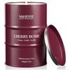 M&SENSE Candela Profumata Ciliegia Cherry Bomb, Candela in Cera di Soia Naturale, Formato Grande 600g, Lunga Durata 120 Ore, Aromaterapia per la Casa, Regalo Rilassante per Donna