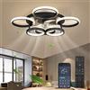 ANZHUANG Ventilatore da soffitto con illuminazione a LED, plafoniera dimmerabile da 66W con ventilatore, con telecomando e timer APP, lampada silenziosa per soggiorno, camera da letto, camera dei bambini