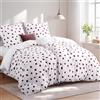 Tifschlaf Set di biancheria da letto 135x200 4 pezzi, 2 copripiumini 135 x 200 con 2 federe 80x80 cm, set di biancheria da letto in microfibra OEKO-TEX per ragazze, bianco e rosso, motivo cuori