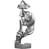 Moaobooh Scultura decorativa, statuetta in oro, statuetta decorativa, decorazione per la casa, decorazione creativa, in resina, per studio, ufficio, decorazione da tavolo (argento)