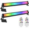 CLY Faretto LED RGB Esterno 25W, Barra LED RGB da Esterno con Telecomando 360° RF Impermeabile IP66, 10 Colori 30 Modalità Dinamiche 6 Luminosità, Memoria Timer Funzione, Luce RGB per Esterni Festa
