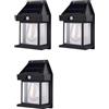 AntDau71® - 3 x Applique Lampada Da Parete Per Esterni Con Lampadina Filamento A Led Luce Calda Con Ricarica Ad Energia Solare Crepuscolare E Sensore Di Movimento - CW897-3