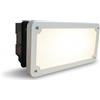 Generico Segnapasso da Incasso Esterno Made in Italy, IP65, Attacco E27, Plafoniera Segnapasso in Policarbonato e Vetro Temprato, Controcassa Inclusa, (Colore Bianco-Dim -220x104x109)