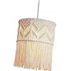 LOVIVER Boho Macrame Paralume Appeso Lampada a Sospensione Copertura Lampadario Raccordo Apparecchio di Illuminazione Rustico per Camera da Letto Hotel