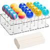 Qinsky Supporto per Lecca-Lecca,20 Fori Trasparenti Lollipop Stand Lollipop Holder Cake Pops Stand Con 100 Bastoncini di Carta per Halloween Matrimoni Natale Festa