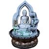 Uziqueif Buddha Seduto Meditation Fontana da interni, cascata, fontana da tavolo per interni Zen Meditazione, decorazione rilassante per casa, ufficio, camera da letto,Grigio,Buddha B