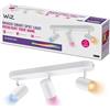 WiZ Faretto Smart Imageo WiFi, Luce Bianca o Colorata Dimmerabile, 3x5W, 3 Punti Luce, Bianco, Tecnologia SpaceSense, Controllo Vocale (Alexa, Apple HomeKit, Google Home)