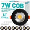 HiBay Set di 8 Faretti LED da Incasso per Cartongesso Nero,7W 230V 600LM Foro 65-85mm Luce Naturale 4000K Faretti Led Soffitto per Cucina,Interno,