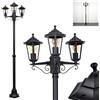 HOFSTEIN Candelabro Loria, lampada da esterni in metallo/vetro in nero/trasparente, lampada da vialetto in stile rustico/anticato/retrò/vintage per giardino, esterni, terrazza, cortile, max. 200 cm, 3