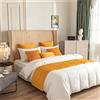 Morbuy Runner Letto con Cuscini, Estivo Corridore del Letto Morbido Confortevole Sciarpa da Letto Modern Scarf Runner Hotel Bed Runners Decorazione Letto Matrimoniale (45x210+45x45cm,Giallo Oro)
