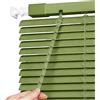 Generico Veneziana in Alluminio per Finestre, 40 60 70 90 100 110 140 160 170 190 200 215 cm Protezione dalla Luce e Visibilità Esterna, Kit di Fissaggio a Muro Incluso(Green-9)