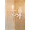 TEKHOME Applique da Parete Classica 1 Luce,Stile Candelabro con Pendenti in Vetro,Attacco E14,Struttura in Metallo,Nero/Bianco,Lampada da Parete per Camera da Letto,Soggiorno e CorridoioE43-1 (BIANCO)