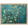 ConKrea - Quadro su Tela Canvas INTELAIATO - con Cornice - Ramo di MANDORLO Fiorito per Van Gogh - 30x40cm - Stile Moderno Legno Naturale - (cod.296)