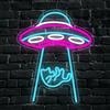 YuoGdhSIa UFO Cat Neon Light,Gatto Neon Led Decorazione Parete,Kawaii Anime Insegne Luminose per Home Bar Camera da Letto,Neon Sign Regalo per Uomini Lady Ado USB Powered(16.1*13.2)