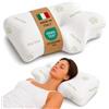 The Double Twenty - Cuscino Cervicale per Dormire Ortopedico - Doppia Altezza 12,5/9cm con Federa Lavabile in Aloe Vera - Cuscino Memory Foam Antirussamento a Farfalla - Made in Italy e Oeko Tex