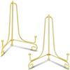 HJZHII 2 supporti per piatti decorativi, color oro, 10,2 cm, piccoli cavalletti in metallo, da tavolo, per foto, piatti decorativi per casa e ufficio