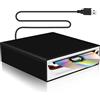 NHOPEEW Lettore CD/DVD USB esterno per auto, laptop e smart TV - Plug & Play USB 2.0, protezione antiurto, compatibile con tablet Android, include cavo USB e supporto