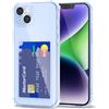 Svanove per iPhone 14 Custodia con Slot, Trasparente con Porta Carte Fotocamera Case Protettiva, Sottile Protezione Silicone Portafoglio Cover Antiurto Slim Custodia, Blu Chiaro