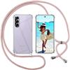 ISOI Cover con Cordino per Samsung Galaxy A37 5G, Custodia Trasparente con Collana Tracolla Laccio Collo Ultra Sottile Morbido TPU Silicone Antiurto AntiGraffio Case, Rosa