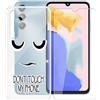 AQGG Custodia per Samsung Galaxy M14 4G (6.70) con 1 X Vetro Temperato Pellicola Protettiva, Ultra Sottile Antiurto AntiGraffio Trasparente Morbida Silicone TPU Cover per Samsung Galaxy M14 4G - DUO6