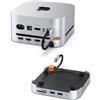 Stouchi Docking Station Mac mini M4/Pro 2024, Box SSD NVMe/SATA 8TB, 2 USB-A 10Gbps, HDMI 4K@60Hz, SD/TF, 2 USB-A dati, Audio 3.5mm, Pulsante, Wi-Fi stabile