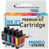 Mondo Stampa Set 4 Cartucce d'Inchiostro (BK/C/M/Y) compatibile con Brother LC900 per DCP-115C DCP-117C DCP-120C MFC-210C MFC-215C MFC-410CN MFC-425CN MFC-620CN MFC-640CW MFC-3340CN MFC-5440CN