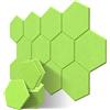 JBER 12 Pezzi Pannelli in Schiuma Acustica Esagonale, Imbottitura Fonoassorbente ad Alta Densità, 35,6 x 33 x 1 cm, per Trattamento Acustico (Verde)