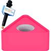 qiqule Microfono personalizzato Logo Live Equipment Box Cube Triangle Interview Box Karaoke mic Bandiere (triangolo rosa)