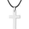 FaithHeart Santa Croce Collana Intrecciata in Pelle Colore Argento Blu Nero Oro Oro Rosa 55 60 65 CM con Confezione Regalo Gioielli Religiosi Compleanno Regali di Festa Impermeabile