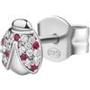 Rosato Mono Orecchino Donna In Argento Con Simbolo Coccinella | Collezione Allegra - RZO016R