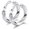 Bestyle Orecchini Donna Cerchio in Acciaio Inossidabile, Orecchini Cerchio Donna Intrecciato 30mm Confezione Regalo