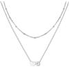 U7 Collana Donna Cuore e Lettera A-Z a Catenina Doppio Strato 36cm e 41cm + 5cm Catenina Estesa in Acciaio Inossidabile 316L Collana Iniziale del Nome Regalo per Donna Ragazza Compleanno Natale