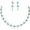 EVER FAITH Set di gioielli marquise cubic zirconi febbraio pietra portafortuna fiore cluster collana orecchini set per donna viola tono argento per feste, Zirconia cubica, Nessuna preziosa