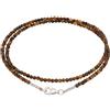 Lebensquelle Plus Collana in pietra naturale 2 mm sfaccettata con chiusura in argento 925 | Collana da 45 cm in pietra naturale - fatta a mano, filigrana ed elegante | Gioielli in cristallo (Occhio di tigre)