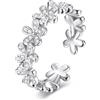 Milacolato S925 Anelli Piedi Donna in Argento Sterling Anelli a Fascia Regolabile con Punta Aperta Ipoallergenici Anello per il Dito del Piede Opal Star Daisy Gioiello da Spiaggia Estivo Regalo-C