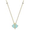 HeyMeili Collana Pendente Donna Argento Placcato Oro Pietre Dure Forma Ovale con Acquamarina Naturale Regalo