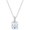 PHNIBIRD Collana da Donna Argento con Acquamarina Delicato e Piccolo Ciondolo Gioielli per Donne e Ragazze 45+5cm